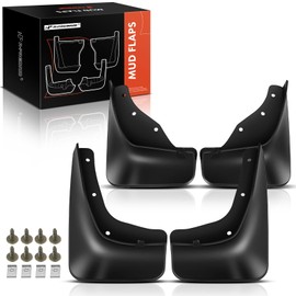 A-Premium Set of 4PCS Mud Flaps Splash Guards Mudguards Mudflaps with Hardware Kits Accessories Compatible with Lincoln MKC, 2015-2019, (Sport Utility), Black Color, Front LH RH and Rear LH RH