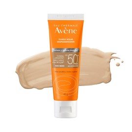 Avène Fluido Solar Facial FPS 50+ con Color Tono Medio 40 g, Despigmentante con Oil Control y Acción Antimanchas, Piel Mixta a Grasa