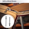 RATCHROLL 50 Pcs Open End Large Flange Blind Rivets 4mm