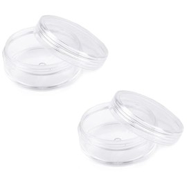 cyclingcolors 2 x Plastic Containers Clear Round Container Bottle Glitter Box Earring Ring Small Plastic Storage Box with Lid 5 x 2 cm