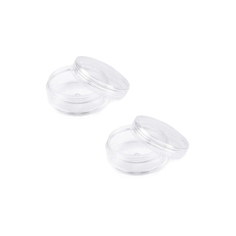 cyclingcolors 2 x Plastic Containers Clear Round Container Bottle Glitter