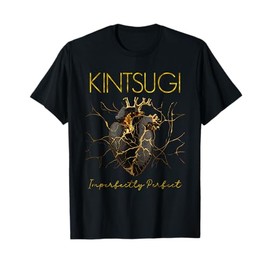 Kintsugi Pottery Golden Heart Japanese Art repair Pottery T-Shirt