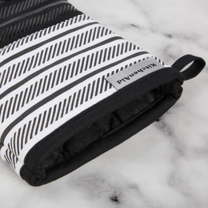 KitchenAid KA Albany OM Oven Mitt Set, 7"x13", Onyx Black