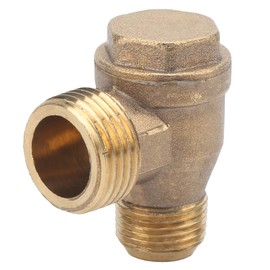 Elbow Fitting for Air Compressor, 90 Degree Male Threaded Forged Brass 2-Way Check Valve G 1/2" x G 3/8" Pipe Fitting