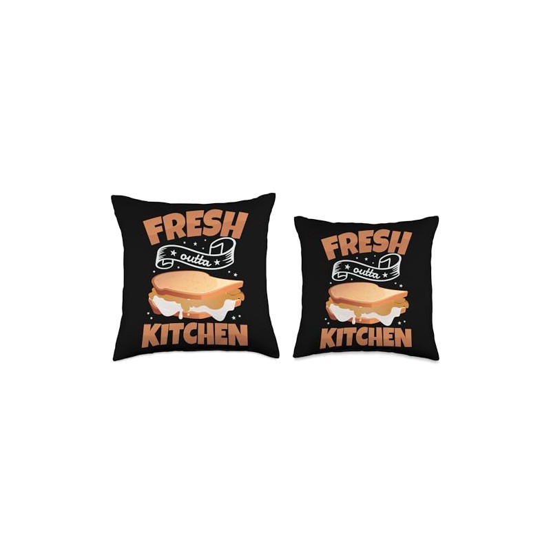 White Bread Fluffernutter Sandwich - Fresh Outta Kitchen Throw Pillow
