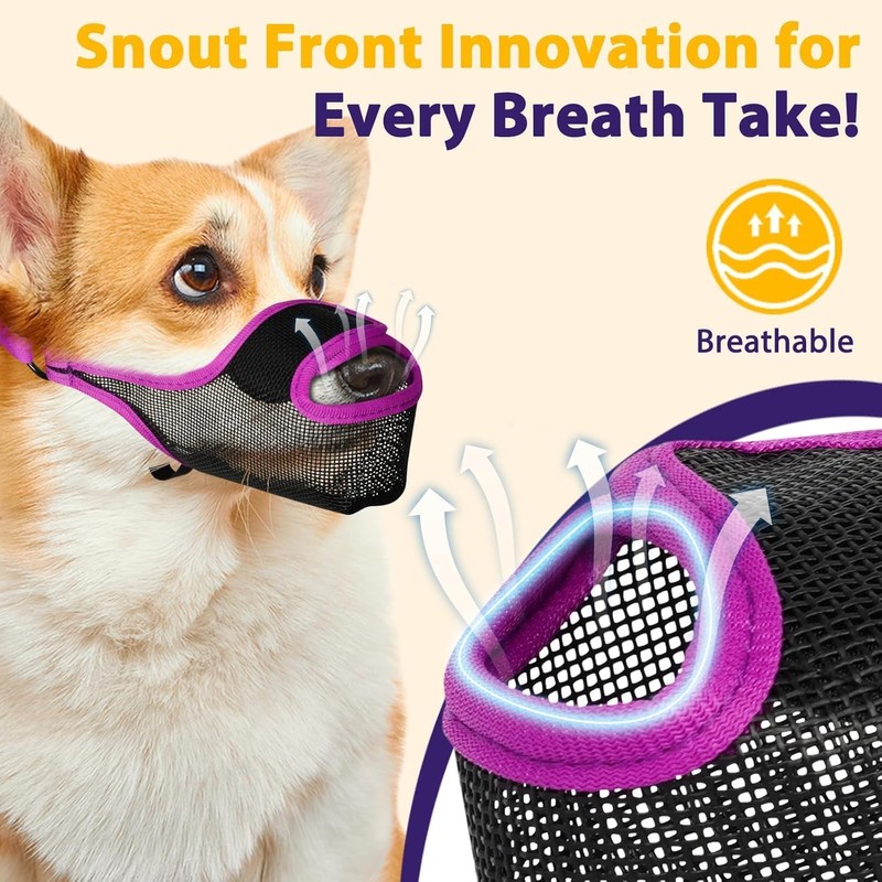 LUCKYPAW Dog Muzzle, Mesh Muzzle for Large Medium Small Dogs