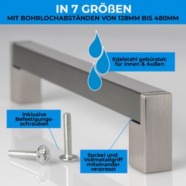 5 x Furniture Handles Stainless Steel Quad Kitchen Handles Handles BA 128 mm Bar Handles Cabinet Handles