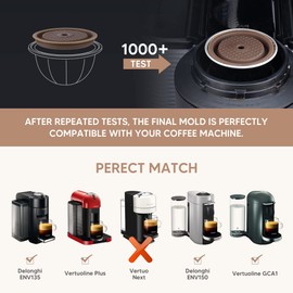 Reusable Coffee Capsule Lids Discs Refillable Pod for VERTUOLINE & VERTUO Capsules, Compatible with VERTUOLINE & VERTUO pods (2PCS Silicone Caps)