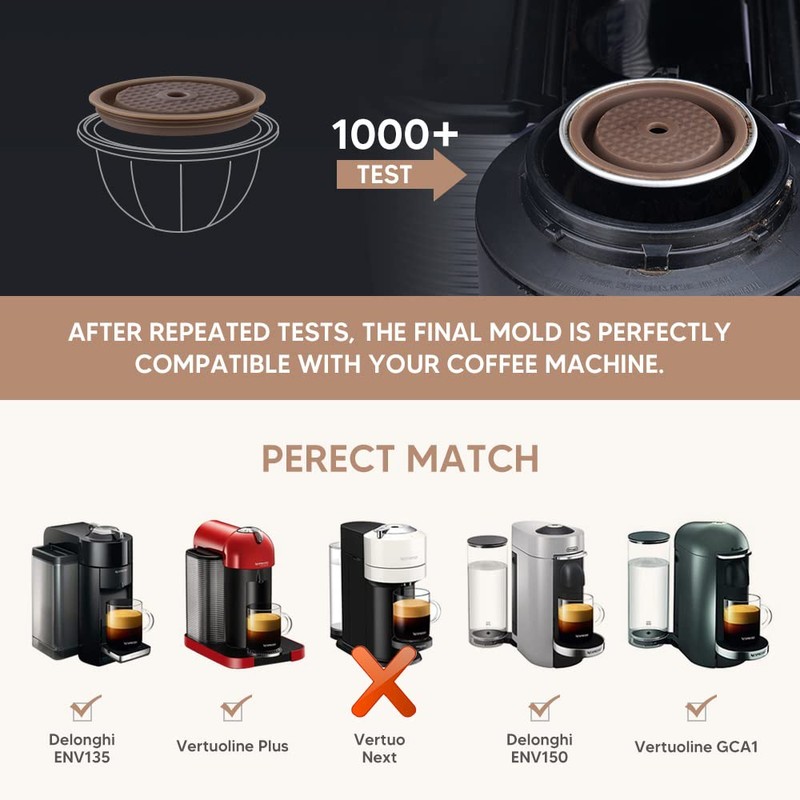 Reusable Coffee Capsule Lids Discs Refillable Pod for VERTUOLINE &