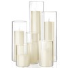 Shihanee Set of 6 Pillar Candles and Glass Cylinder Vases