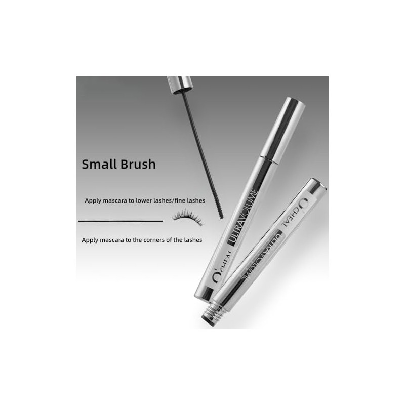 Black Mascara with Small Brush for Lower/Fine Lashes, Thicker, No