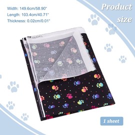 AHANDMAKER The Yard Dog Paw Print Upholstery Fabric Colourful Fabric with Cat Claws Cute Animal Paw Print for Sewing Clothing Accessories 1.12 Yard