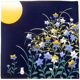 HAMAMONYO Furoshiki Moonlight Rabbit Wrap Blue