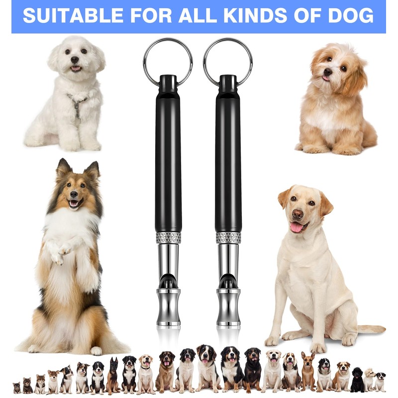 ValueBargain 2 Pack Dog Whistle, Ultrasonic Silent Dog Whistle to