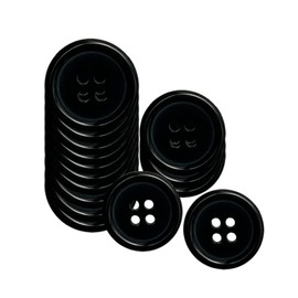 Bliceon 100Pcs Black Resin Round Buttons, 20mm 4-Hole Sewing Buttons for Crafts, Knitting, Coat Making, and Replacement - for DIY Projects and Fashion Designs