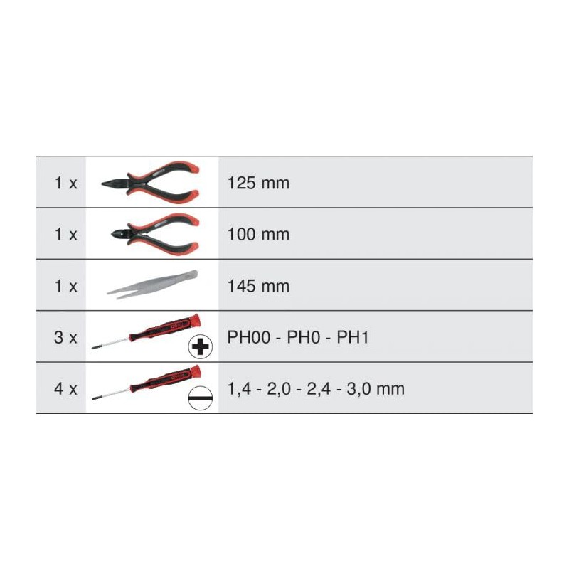 KS Tools 500.7180 Precision tool set, 10 pcs