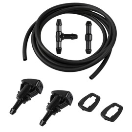 GZZTORES Windshield Washer Nozzles Kit-Windshield Washer Sprayer Nozzle with 79-Inch Washer Hose and Connectors Replacement for Chrysler Dodge Jeep ram