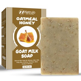 Cactus Honey & Oats Goat's Milk Soap Bar 4 oz – Natural Bar Soap for Women, Men, Kids, Itchy Skin, Eczema, Psoriasis, Rash, Sunburn Skincare – Calming Colloidal Oatmeal Face Cleanser & Body Wash