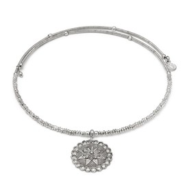 VLNET Vestopazzo Silver Plated Flower Star Feather Pendant Necklace Adjustable 100% Handmade Nickel Plated Taglia unica Sterling Silver No Gemstone, Sterling Silver, No Gemstone