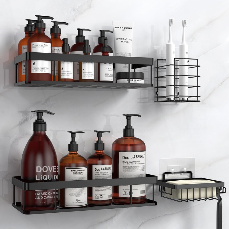 UUlioyer Shower Caddy, Shower Shelf No Drilling, Bathroom Accessory with