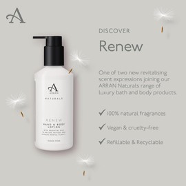 Arran Naturals Renew Luxury Moisturising Vegan Bath & Shower Gel (250ml/8.4floz) with Ylang & Cedarwood