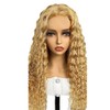 Lakaisa Curly Wave Human Hair Wig, Blonde, 4x4 Lace Front