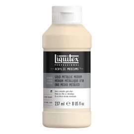 Liquitex 8408 Metallic Gold Medium for Acrylic Paints, Gives Acrylic Paints Metallic Highly Reflective Gold Effect with Brilliance, Age-resistant in Artist Quality - 237 ml Bottle