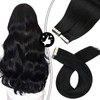 Moresoo Tape Hair Extensions 24 Inch Jet Black Hair Extensions