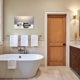 LZIMU Zen Canvas Wall Art Lotus Flowers and Stones Spa Pictures Wall Decor Art Prints for Yoga Meditation Room Decor (12x18in (30x45cm))