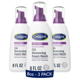 Cetaphil Pro DermaControl limpiador de espuma para quitar aceite, 236.59ml (8oz) Pauete de 3