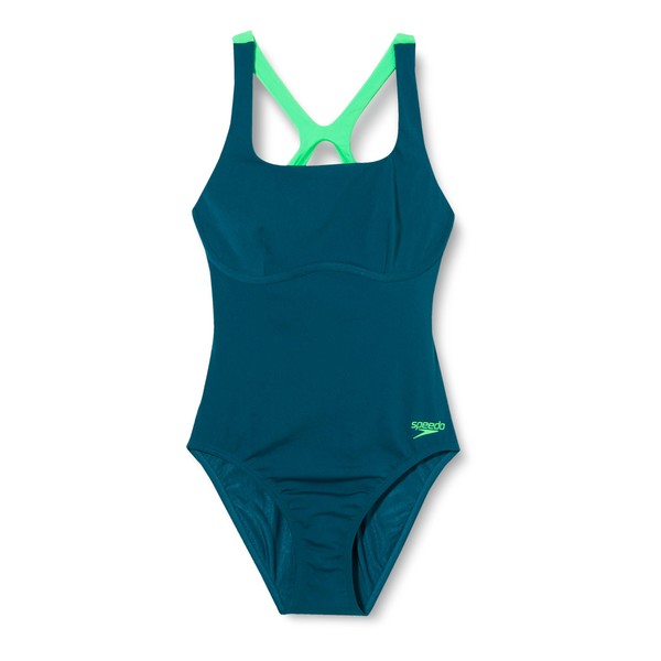 Speedo Women's Flexband Swimsuit with Integrated Bra, Green