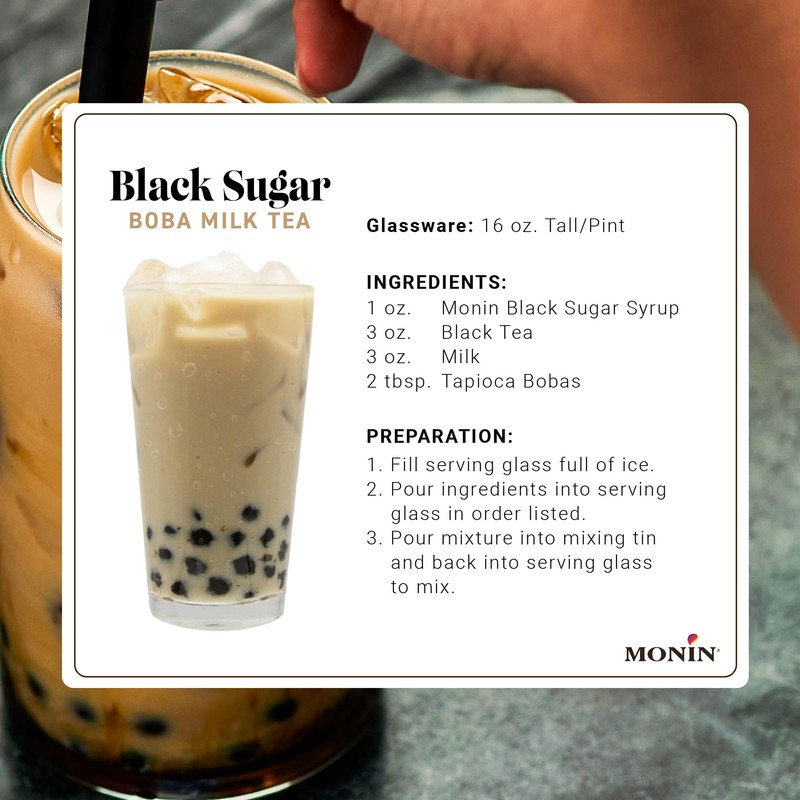 Monin - Black Sugar Syrup, Versatile Flavor, Natural Flavors, Great