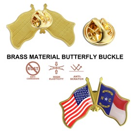 6/ Pack-American State North Carolina Flag Lapel Pins Bulk -1.5” United States America US USA NC Badge For Men Women Patriotic Souvenir