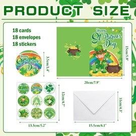 HOWAF 9 St Patricks Day Cards with Envelopes Stickers, Happy St.Patrick's Day Card, St Patrick's Day Cards Shamrock Irish St Patricks Day Greeting Card, Gifts for Kids, Family, Friends, Colleague
