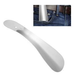 Calzador de zapatos de metal, calzador de zapatos profesional de mango ancho de acero inoxidable con orificios para colgar para viajar a casa