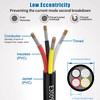 Matugajp 14awg 2.0mm² Electrical Wire 4 Core Extension Cable 10feet