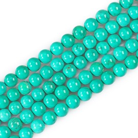 Natural Gemstone Round Loose Beads for Jewelry Making DIY Crystal Energy Healing 1 Strand 15" (Green Turquoise, 4mm (15"/Strand))