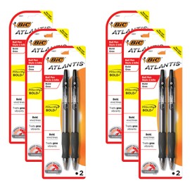 BiC Velocity Bold Ball Pens Retractable, Black, 1.6mm Point, 2-Pack, Box of 6 Packs