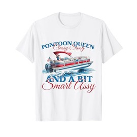 Pontoon Queen Sassy Funny Boating Party Tee T-Shirt