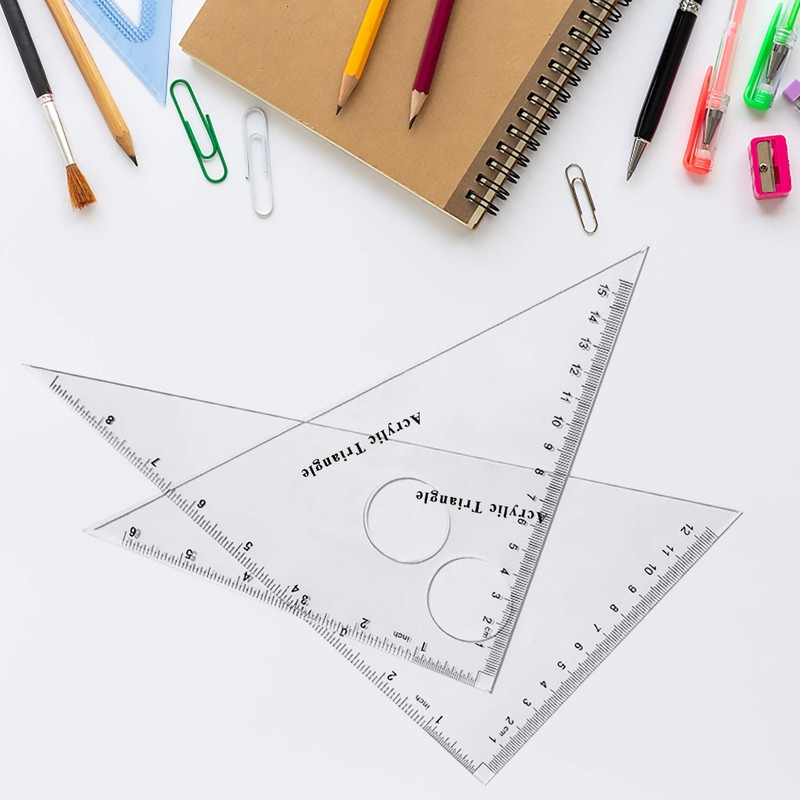 Coopay Large Triangle Ruler Set Square, 30/60 and 45/90 Degrees,