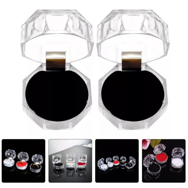 None 20 Pcs Small Jewelry Case with Foam Inserts Clear