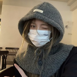 Women's Autumn Winter New Cashmere Balaclava Obaclava Knit Hat - One Size (lf1261) (54-60cm) Apricot 3ea