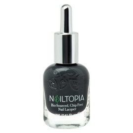 Nailtopia - Plant-Based Chip Free Nail Lacquer - Non Toxic, Bio-Sourced, Long-Lasting, Strengthening Polish - Back to Basics (Dark Grey) - 0.41oz