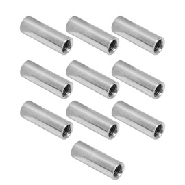 10Pcs Coupling Nut Female Thread Round Rod Connector 304 Stainless Steel M10x1.5 14 L40mm