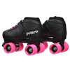 Epic Skates Super Nitro Indoor/Outdoor Quad Speed Roller Skates, Black/Pink,