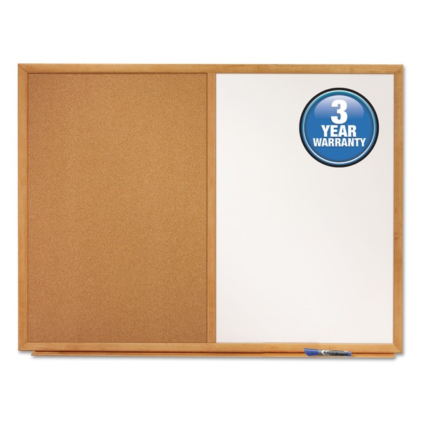 Quartet S554 Bulletin/dry-Erase Board, Melamine/cork, 48 X 36, White/brown, Oak
