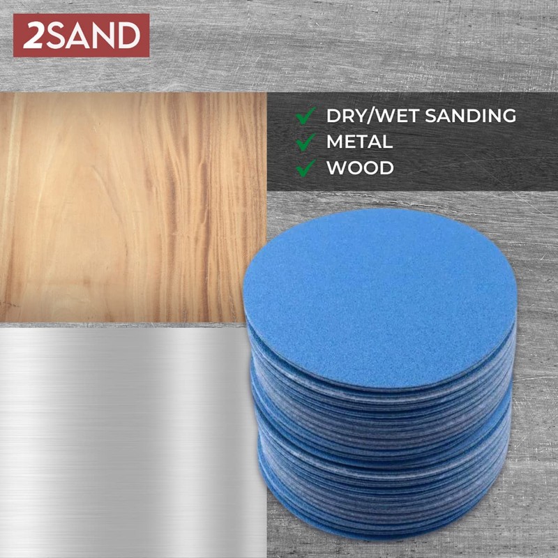 2SAND 2 inch Blue Film Backed Hook and Loop Sanding