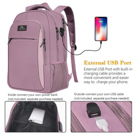 MATEIN Travel Laptop Backpack, Business Anti Theft Slim Sturdy Laptops Backpack with USB Charging Port, Water Resistant College Computer Bag Gift for Men & Women Teacher Fits 15.6 Inch Notebook