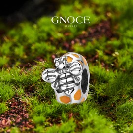 GNOCE Cross Butterfly Stopper for Charm Bracelets 925 Sterling Silver with Colourful CZ Stones Jewellery Gift for Women Girls Daughter Fit Bracelets / Necklace, Silver, Cubic Zirconia