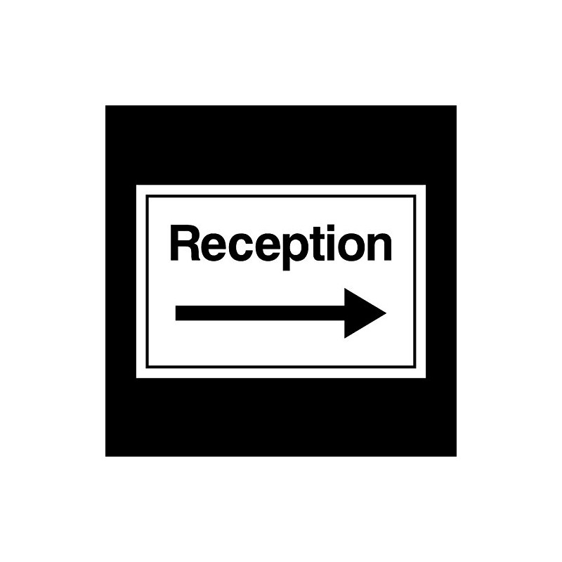 Reception Sign with arrow Right Plastic Sign - Office/Business/Site Office